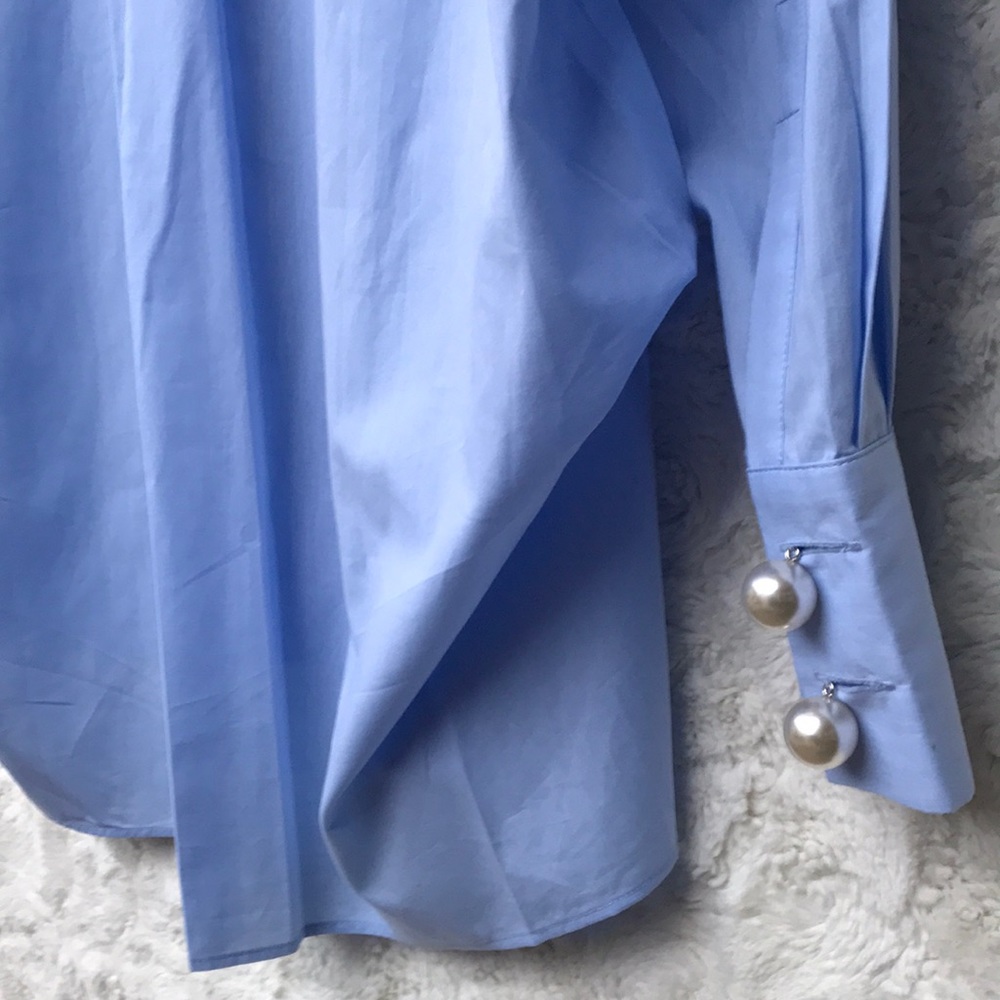 NWT Philosophy Blue Bead Embellished Tunic SzSM - Picture 7 of 8